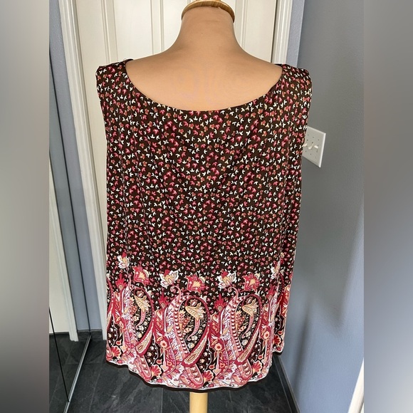Vintage Talbots Pure Silk Floral Paisley Sleeveless Tank Top - Picture 4 of 8